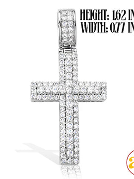 14KW 1.45CTW DIAMOND 3-D CROSS PENDANT - STRAIGHT