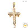 10KY 3.85CTW DRIPPING DIAMONDS BUBBLE DESIGN CROSS