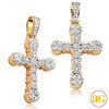 14KY 2.75CTW ROUND CLUSTER DIAMOND CROSS - BEZEL P