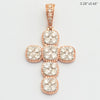 14KR 1.50CTW DIAMOND SQUARE CLUSTER CROSS WITH