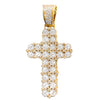 10KY 2.65CTW DIAMOND TWO ROW CLUSTER CROSS PENDANT