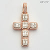 14KR+W 3.05CTW BAGUETTE DIAMOND CROSS PENDANT