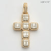 14KY+W 3.05CTW BAGUETTE DIAMOND CROSS PENDANT