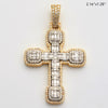 14KWY 3.05 CTW DIAMOND 2-TONE CROSS PENDANT