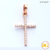 14KR 0.10CTW DIAMOND THIN CROSS PENDANT