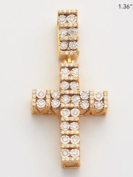 10KY 0.45CTW ILLUSION SET DIAMOND CROSS