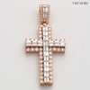 14KR+W 3.25CTW BAGUETTE DIAMOND 2-ROW CROSS