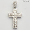 14KW 3.25CTW BAGUETTE DIAMOND 2-ROW CROSS