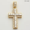 14KY+W 3.25CTW BAGUETTE DIAMOND 2-ROW CROSS