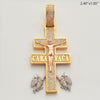 14KY+W+R 1.60CTW DIAMOND &apos;CARA VACA&apos; CROSS PENDANT