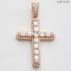 14KR 3.65CTW BAGUETTE DIAMOND 3D CROSS PENDANT