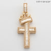 14KY 4.00CTW BAGUETTE DIAMOND CROSS W/CROWN