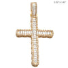 14KY 4.75CTW BAGUETTE DIAMOND CROSS