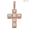 14KR 2.55CTW BAGUETTE DIAMOND CROSS PENDANT