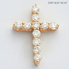 14KY 0.90CTW DIAMOND 11 STONE 3-PRONG CROSS