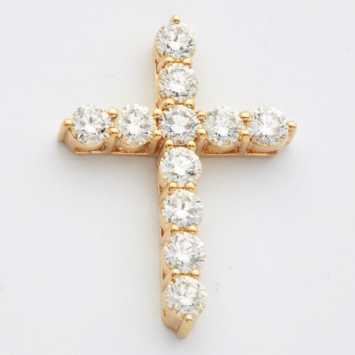 14KY 2.65CTW DIAMOND 11 STONE 3-PRONG CROSS