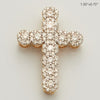 14KY 1.00CTW FLEUR DIAMOND 11-STONE CROSS PENDANT