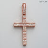 10KR 3.45CTW BAGUETTE DIAMOND CROSS PENDANT