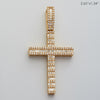 10KY 3.45CTW BAGUETTE DIAMOND CROSS PENDANT