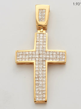 14KY 3.05CTW PC DIAMOND CROSS PENDANT