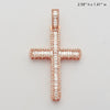 14KR 4.35CTW BAGUETTE DIAMOND CROSS - SINGLE ROW