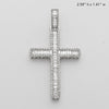 14KW 4.35CTW BAGUETTE DIAMOND CROSS - SINGLE ROW