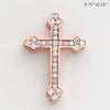 14KR 0.20CTW DIAMOND FLEUR DE LIS CROSS - BEZEL