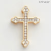 14KY 0.20CTW DIAMOND FLEUR DE LIS CROSS - BEZEL