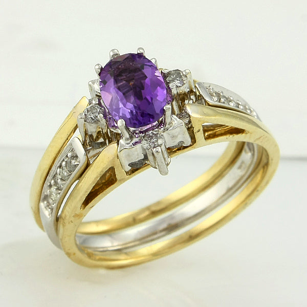 10KW 1.00CTW DIA. & (AMETHYST) FEBRUARY BIRTHSTONE