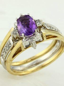 10KW 1.00CTW DIA. & (AMETHYST) FEBRUARY BIRTHSTONE