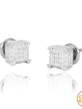 10KW 0.30CTW DIAMOND DICE MICRO PAVE EARRINGS