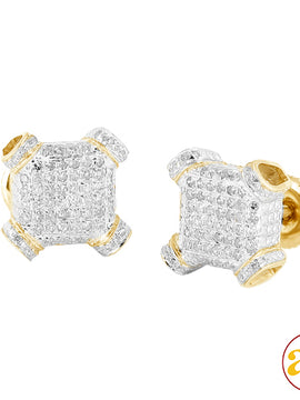 10KY 0.35CTW DIAMOND DICE EARRINGS