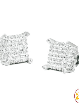 10KW 0.65CTW DIAMOND DICE MICRO PAVE EARRINGS