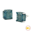 10KW 0.85CTW BLUE DIAMOND DICE EARRINGS