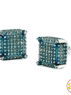 10KW 0.85CTW BLUE DIAMOND DICE EARRINGS