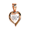 14KR 0.15CTW DANCING DIAMOND HEART PENDANT