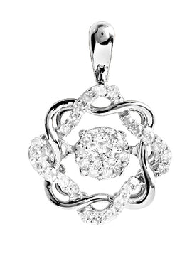 14KW 0.20CTW DANCING DIAMOND PENDANT