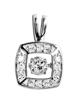 14KW 0.25CTW DANCING DIAMOND PENDANT