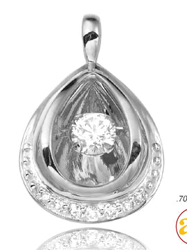 14KW+R 0.25CTW DANCING DIAMOND PENDANT