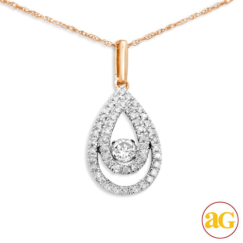 14KR 0.40CTW DANCING DIAMOND PENDANT