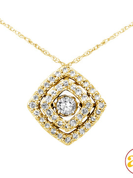 14KY 0.50CTW DANCING DIAMOND PENDANT