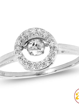 14KW 0.25CTW DANCING DIAMOND RING [0.15CT CENTER]