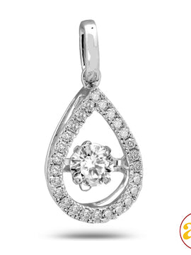 14KW 0.40CTW DANCING DIAMOND PENDANT [0.25CT CTR]