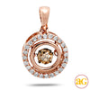 14KR 0.35CTW CHAMPAGNE DANCING DIAMOND PENDNAT [0.