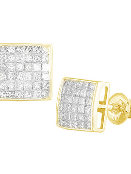 14KY 0.60TW SQUARE DOME EARRINGS