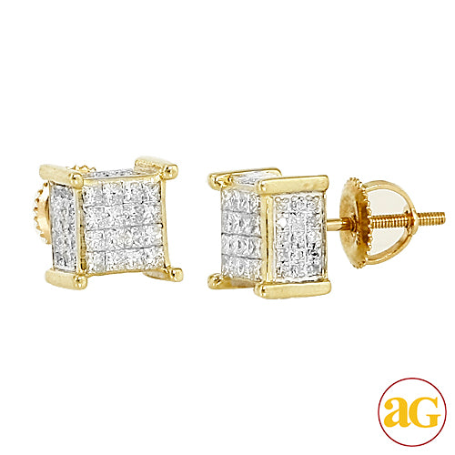 10KY 1.00CTW P/C DIAMOND DICE EARRINGS