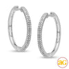 14KW 0.33CTW DIAMOND HOOP EARRINGS