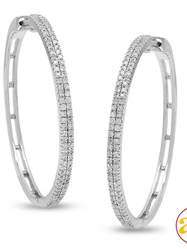 14KW 0.50CTW DIAMOND HOOP EARRINGS