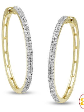 14KY 0.50CTW DIAMOND HOOP EARRINGS