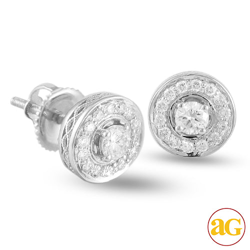 14KW 0.45CTW DIAMOND STUD EARRINGS [0.13CT CTR]